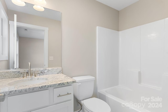 30 Wheeler Rd, Weaverville, NC 28787 - bathroom with vanity, toilet, and bathtub / shower combination