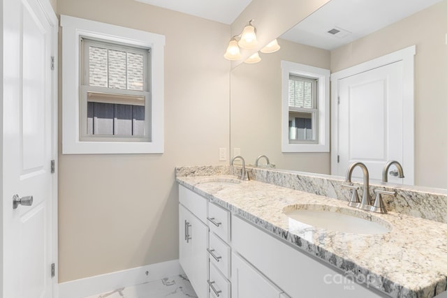 30 Wheeler Rd, Weaverville, NC 28787 - full bath featuring baseboards, double vanity, and marble finish flooring