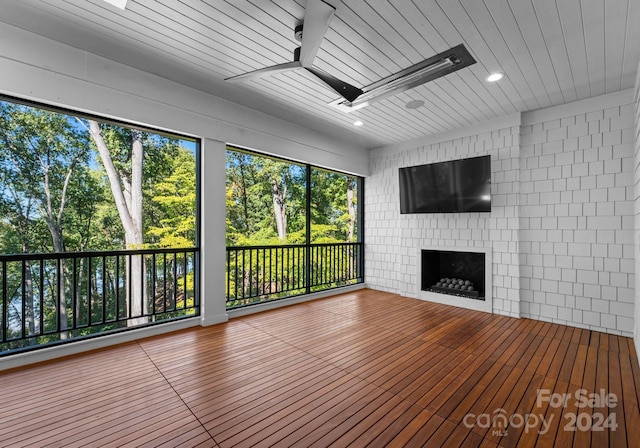 interior space featuring a fireplace