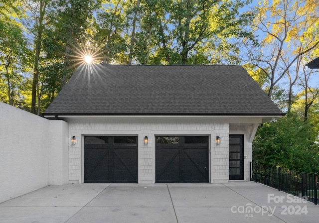 view of garage