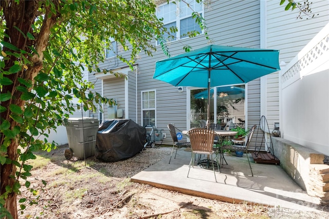 view of patio with a grill