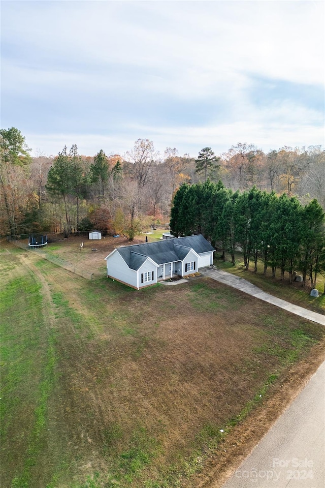 aerial view featuring a rural view