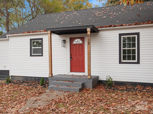 view of exterior entry