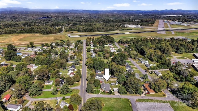 aerial view with a mountain view