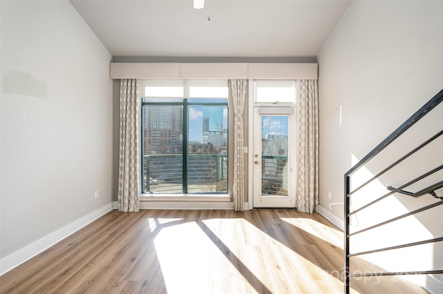 interior space featuring wood-type flooring