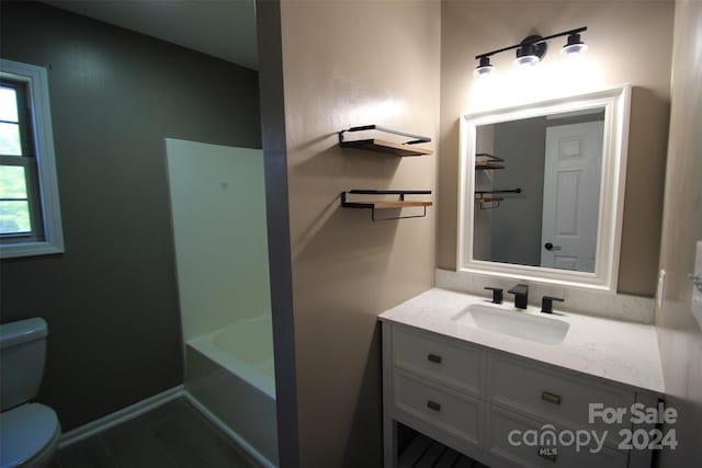 bathroom with vanity and toilet