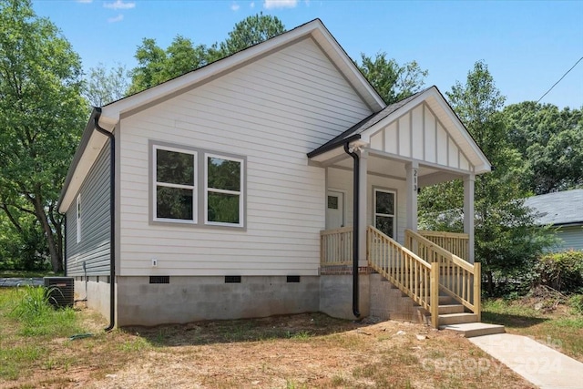 view of front of home with central AC