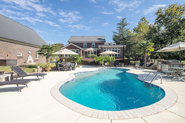 view of pool with a patio