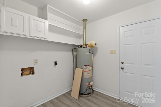 utility room with gas water heater