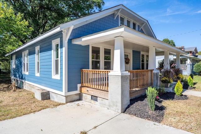 bungalow-style home featuring a porch