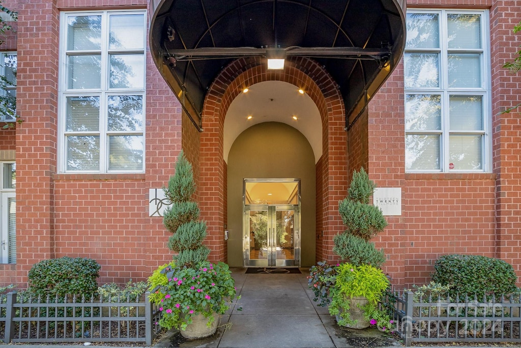 view of exterior entry with french doors