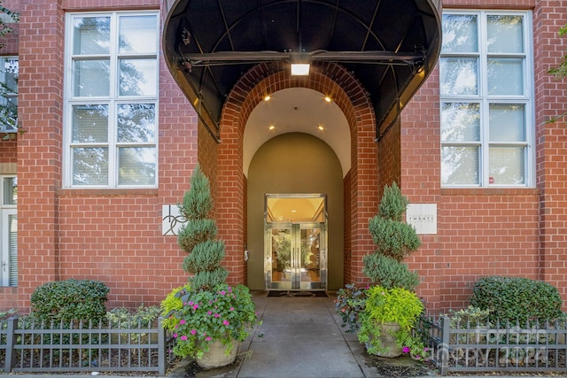 view of exterior entry with french doors