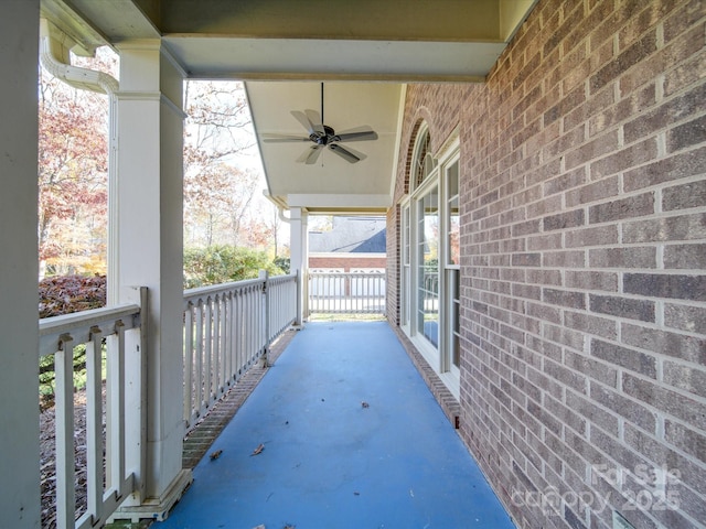 view of patio / terrace with ceiling fan