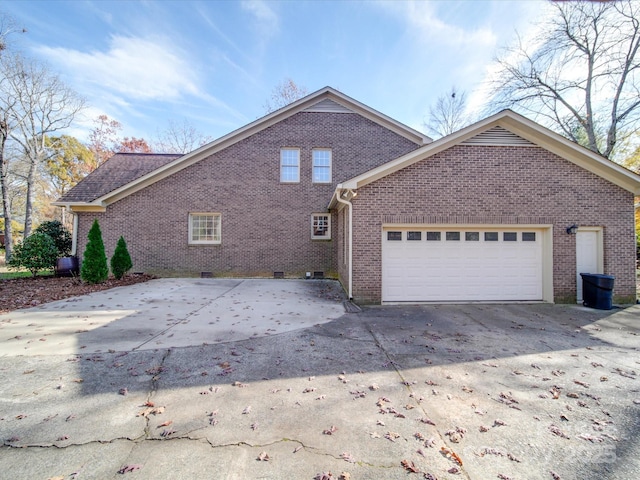 exterior space featuring a garage