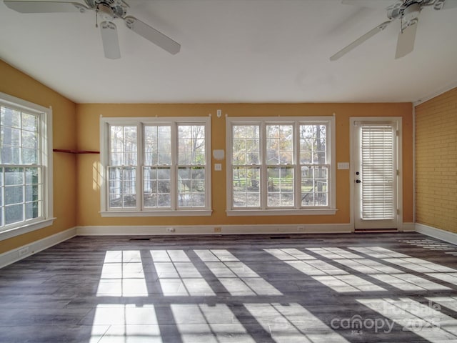 view of unfurnished sunroom