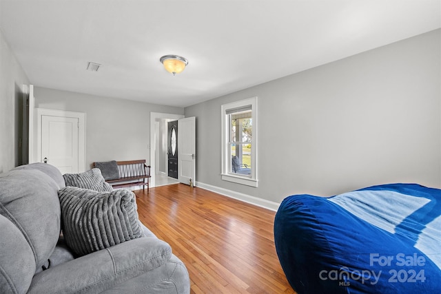 living room featuring hardwood / wood-style flooring