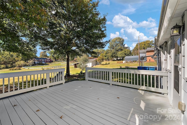 deck with a lawn