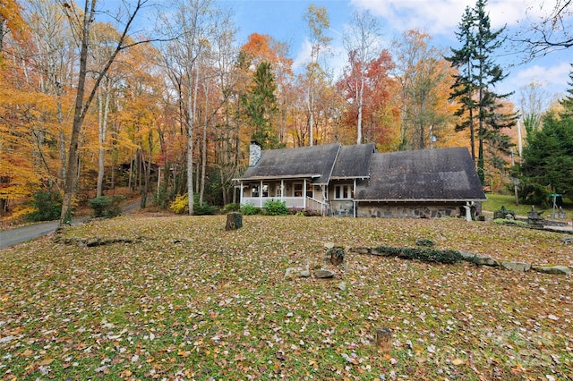 exterior space with covered porch