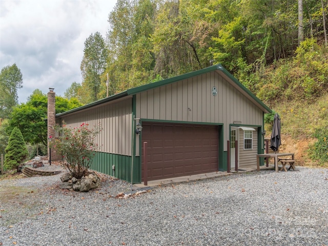 view of garage