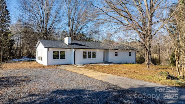 view of single story home