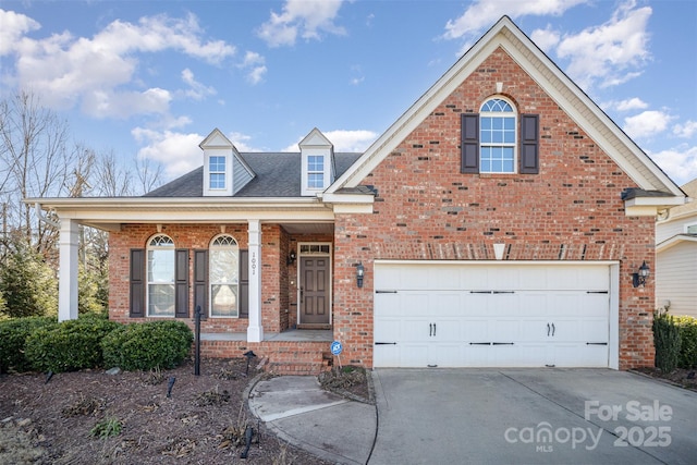 front of property with a garage