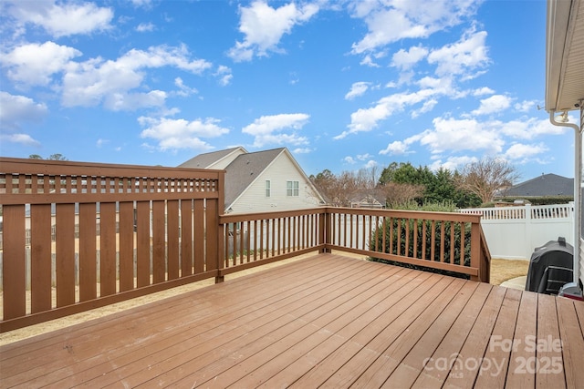 deck featuring fence