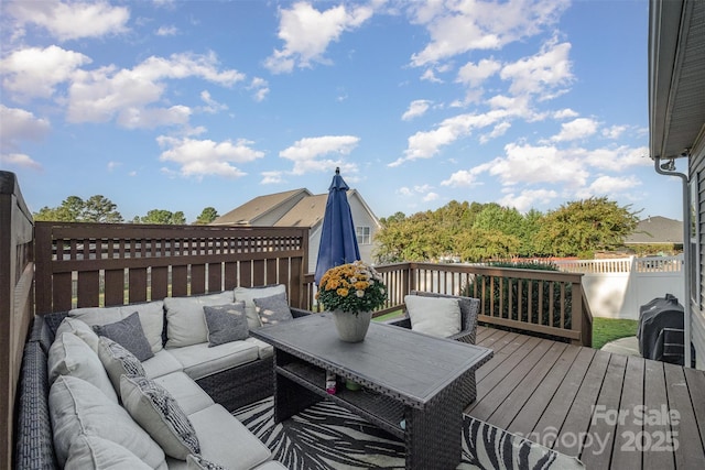 deck with outdoor lounge area