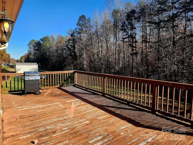 2015 Pine Needle Ct, Gastonia, NC 28056 - deck with grilling area and view of scattered trees