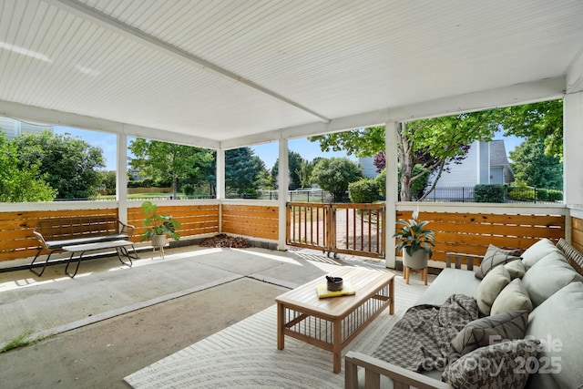3007 Gambrill Falls Dr, Indian Trail, NC 28079 - fenced backyard featuring an outdoor living space and a patio area