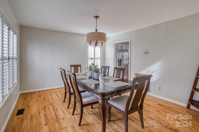 dining area featuring light hardwood / wood-style flooring