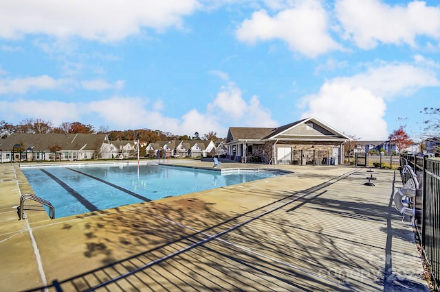 view of swimming pool featuring a patio