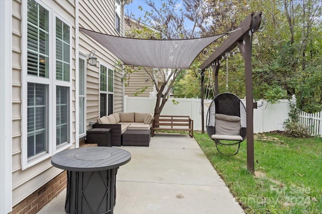 view of patio with an outdoor hangout area