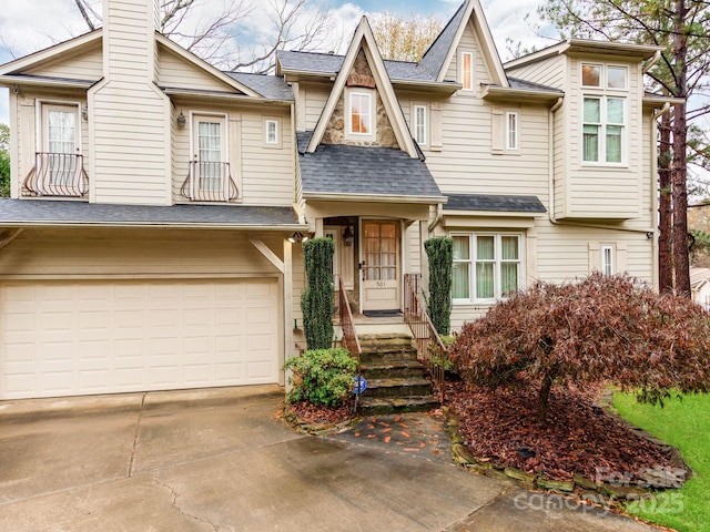 view of property with a garage