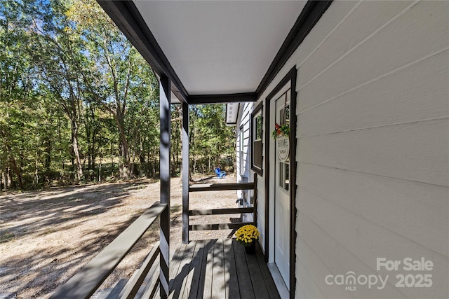 wooden deck with a porch