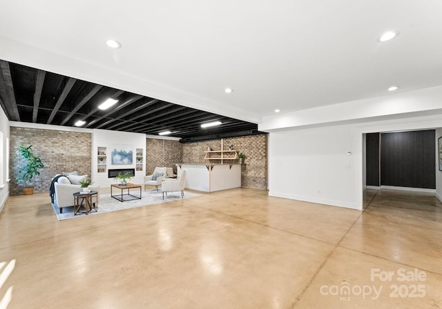 basement with built in features