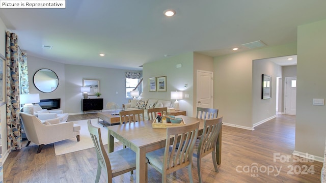 dining room featuring wood-type flooring