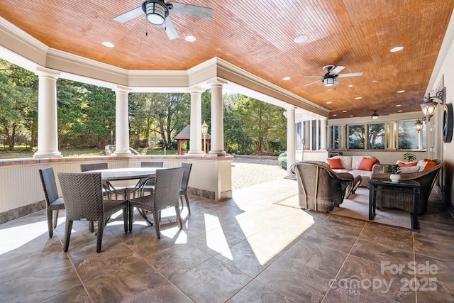 view of patio / terrace with outdoor lounge area and ceiling fan