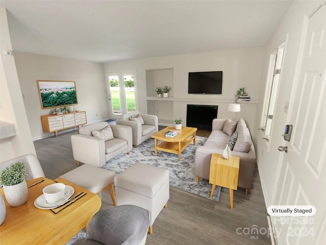 living room featuring hardwood / wood-style floors