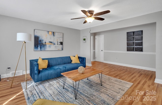 508 Deese St, Monroe, NC 28112 - living area featuring a ceiling fan and wood finished floors