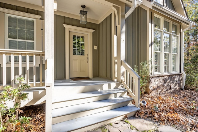 property entrance with a porch