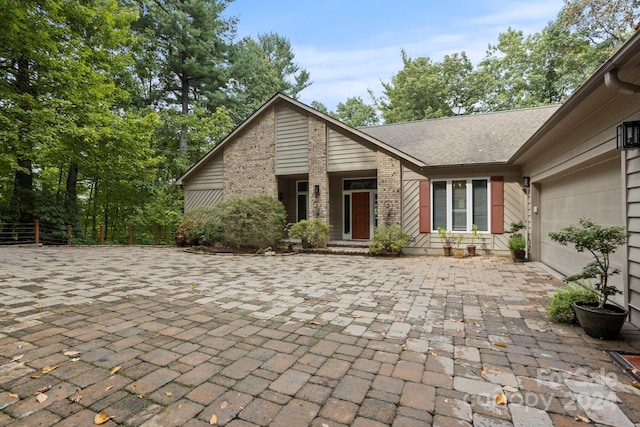 exterior space featuring a garage