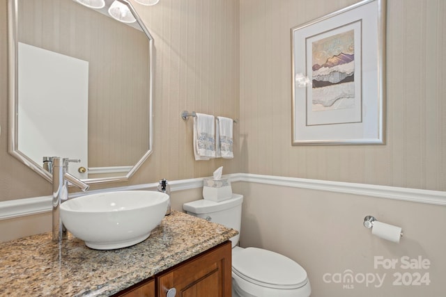 bathroom with toilet and vanity