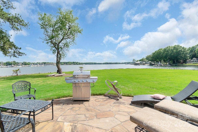18212 Pompano Pl, Cornelius, NC 28031 - view of patio with a water view and grilling area