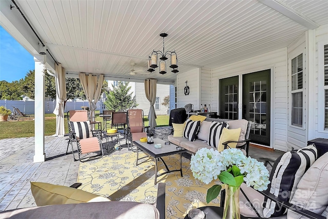 view of patio featuring an outdoor hangout area