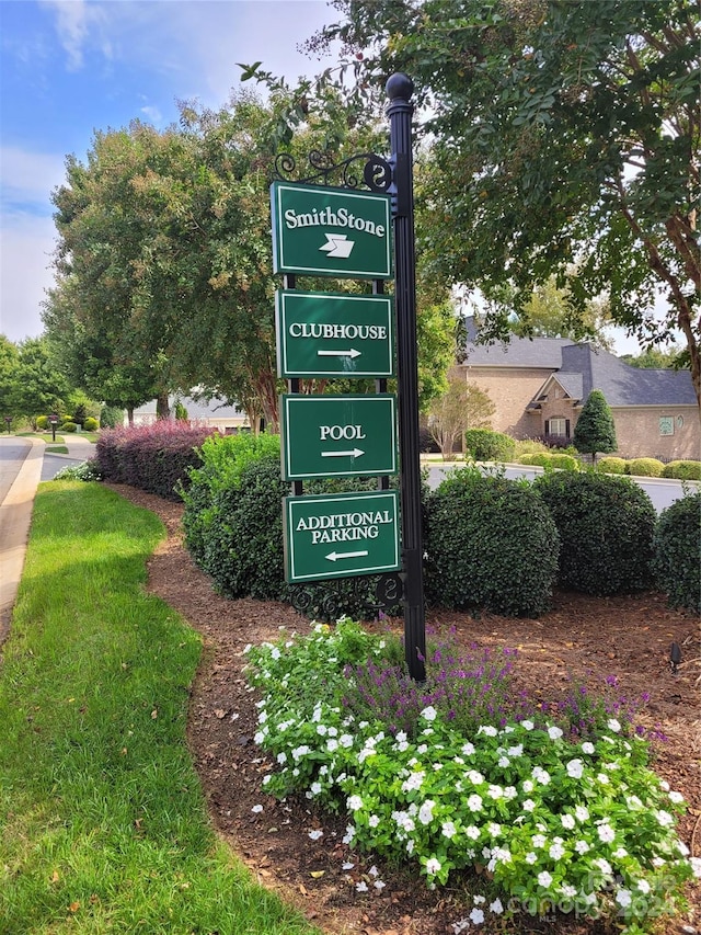 view of community sign