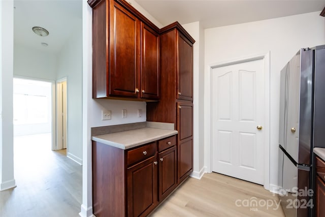 kitchen with light hardwood / wood-style floors