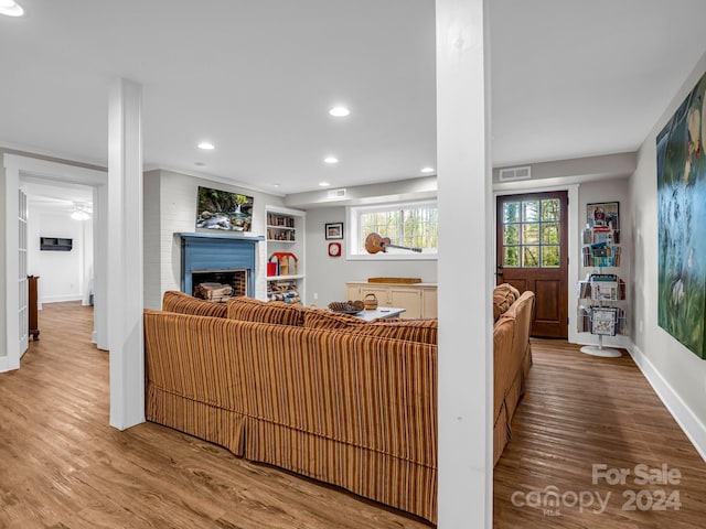 living room featuring hardwood / wood-style flooring