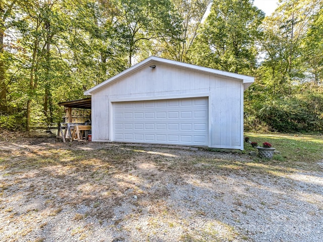 view of garage