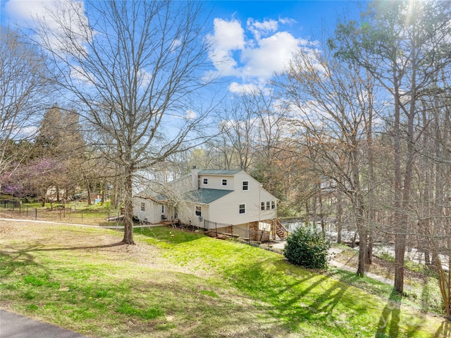 exterior space with a lawn