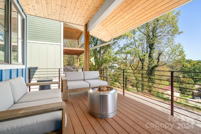 deck with an outdoor living space